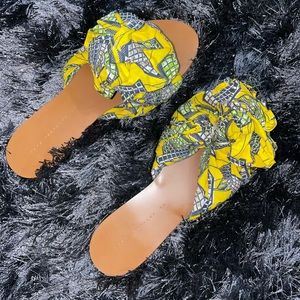 Zara Yellow “Tribal Print” Sandals